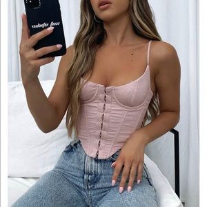 White Fox Mauve Corset Bustier Top